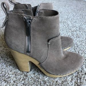 Dolce Vita Suede Wood Heel Platform Bootie
